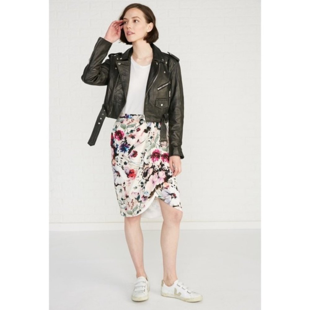 Amour Vert Bernetta Silk Floral Print Skirt - XS